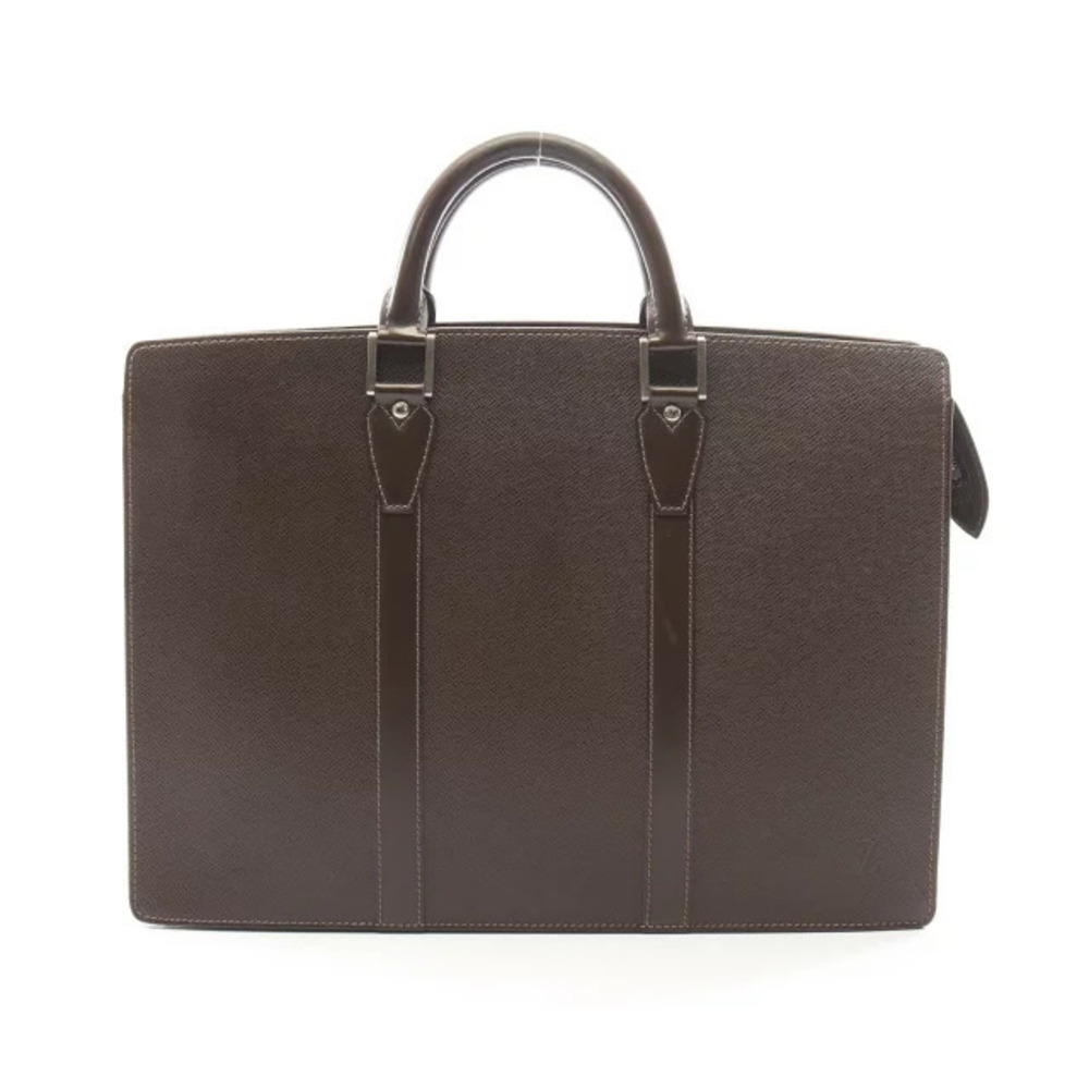 Louis Vuitton Porte Document Rosan Briefcase Bag Taiga Leather Brown